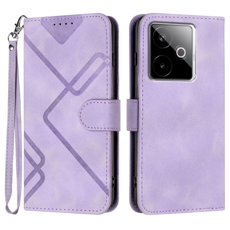 Line Pattern Skin Feel Leather Phone Case, For Realme GT 7 India, For Realme 14 / P3 5G Global, For Realme P3 Ultra 5G, For Realme P3 Pro, For Realme 14 Pro+, For Realme 14 Pro, For Realme 14x Global, For Realme C75 Global