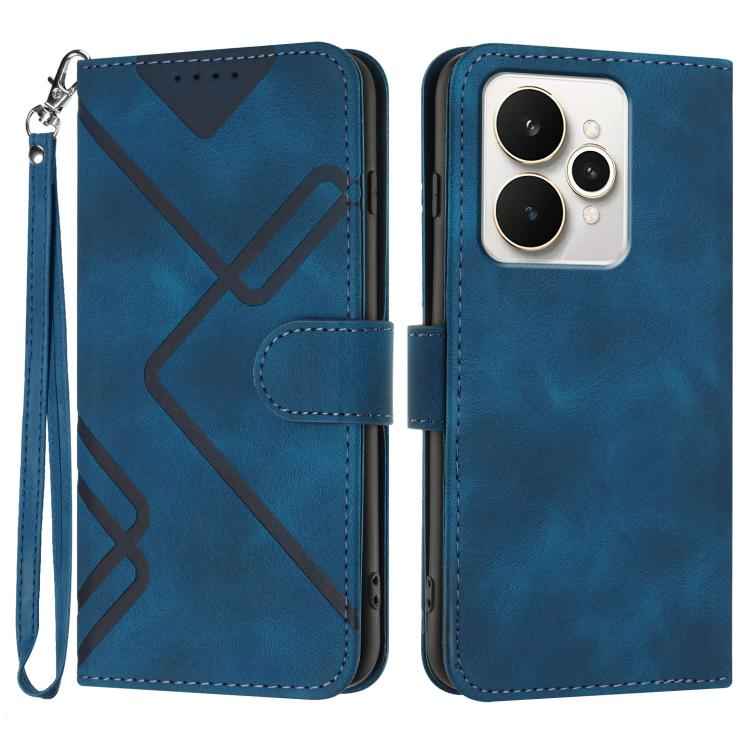 Line Pattern Skin Feel Leather Phone Case, For Realme 15x 5G India / Realme C85 5G, For Realme P4 Pro 5G, For Realme P4 5G, For Realme 15T 5G, For Realme C71 India, For Realme 15 5G / Realme 15 Pro 5G, For Realme GT 7 India, For Realme 14 / P3 5G Global