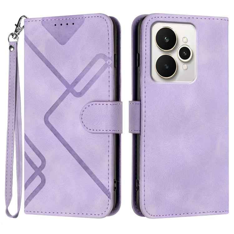 Line Pattern Skin Feel Leather Phone Case, For Realme 15x 5G India / Realme C85 5G, For Realme P4 Pro 5G, For Realme P4 5G, For Realme 15T 5G, For Realme C71 India, For Realme 15 5G / Realme 15 Pro 5G, For Realme GT 7 India, For Realme 14 / P3 5G Global
