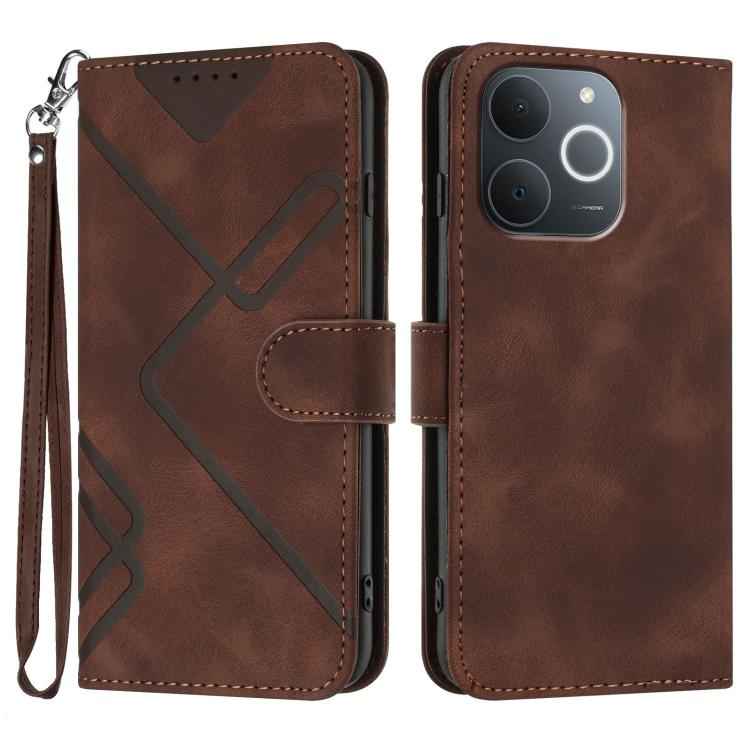 Line Pattern Skin Feel Leather Phone Case, For Realme 15x 5G India / Realme C85 5G, For Realme P4 Pro 5G, For Realme P4 5G, For Realme 15T 5G, For Realme C71 India, For Realme 15 5G / Realme 15 Pro 5G, For Realme GT 7 India, For Realme 14 / P3 5G Global