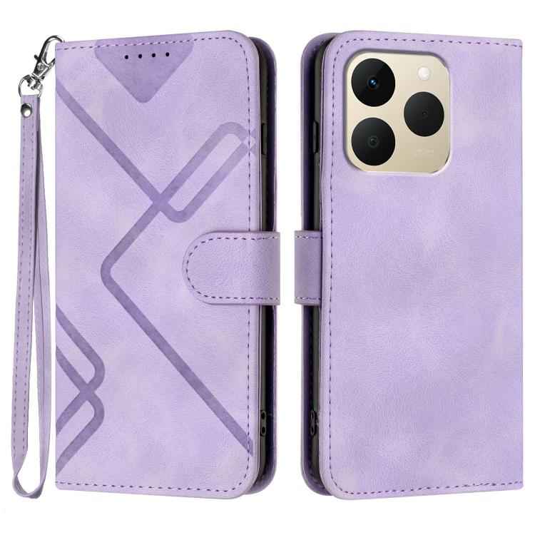 Line Pattern Skin Feel Leather Phone Case, For Realme 15x 5G India / Realme C85 5G, For Realme P4 Pro 5G, For Realme P4 5G, For Realme 15T 5G, For Realme C71 India, For Realme 15 5G / Realme 15 Pro 5G, For Realme GT 7 India, For Realme 14 / P3 5G Global