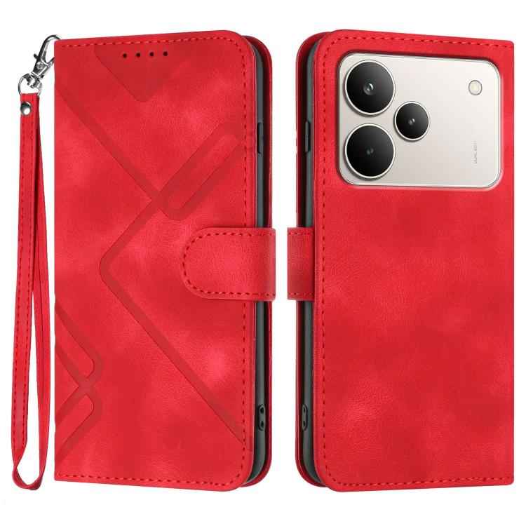 Line Pattern Skin Feel Leather Phone Case, For Realme 15x 5G India / Realme C85 5G, For Realme P4 Pro 5G, For Realme P4 5G, For Realme 15T 5G, For Realme C71 India, For Realme 15 5G / Realme 15 Pro 5G, For Realme GT 7 India, For Realme 14 / P3 5G Global