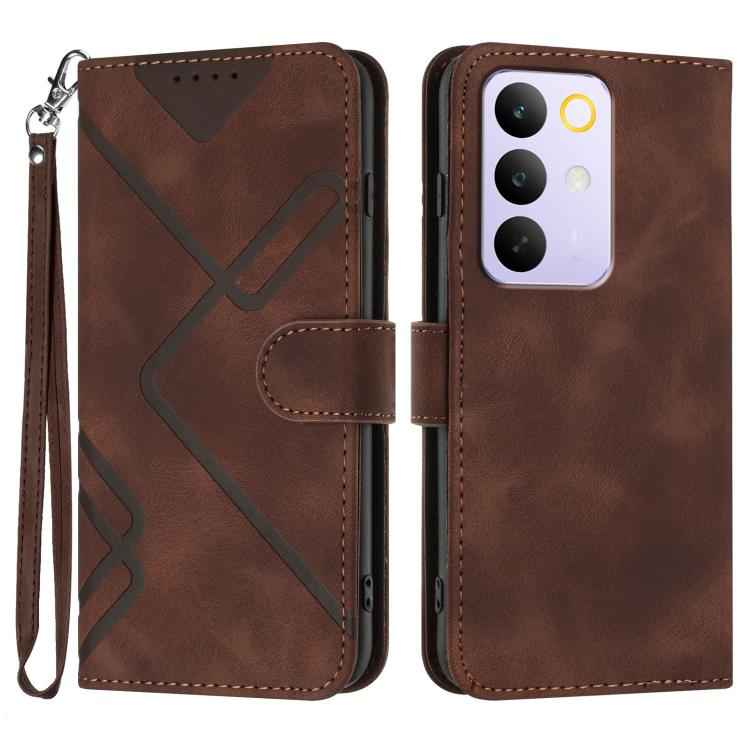Line Pattern Skin Feel Leather Phone Case, For Realme 15x 5G India / Realme C85 5G, For Realme P4 Pro 5G, For Realme P4 5G, For Realme 15T 5G, For Realme C71 India, For Realme 15 5G / Realme 15 Pro 5G, For Realme GT 7 India, For Realme 14 / P3 5G Global