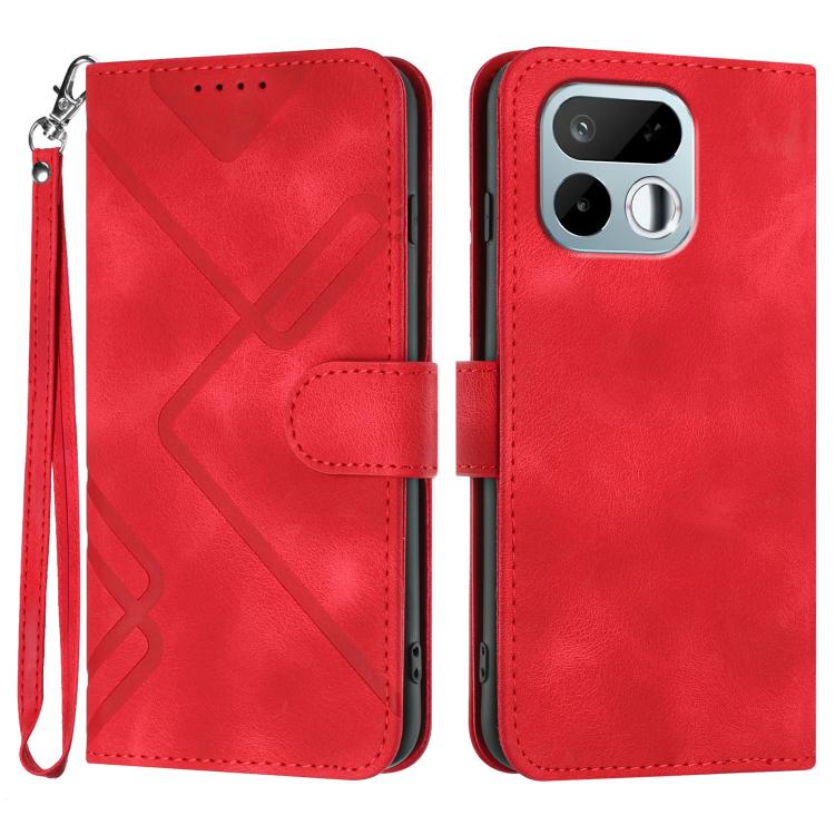 Line Pattern Skin Feel Leather Phone Case, For Realme 16T 5G, For Realme C100 4G, For Realme 15x 5G India / Realme C85 5G, For Realme P4 Pro 5G, For Realme P4 5G, For Realme 15T 5G, For Realme C71 India, For Realme 15 5G / Realme 15 Pro 5G