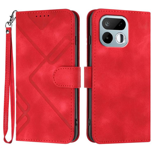 Line Pattern Skin Feel Leather Phone Case, For Realme 16T 5G, For Realme C100 4G, For Realme 15x 5G India / Realme C85 5G, For Realme P4 Pro 5G, For Realme P4 5G, For Realme 15T 5G, For Realme C71 India, For Realme 15 5G / Realme 15 Pro 5G