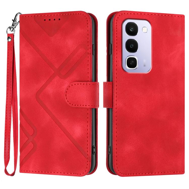 Line Pattern Skin Feel Leather Phone Case, For Realme 16T 5G, For Realme C100 4G, For Realme 15x 5G India / Realme C85 5G, For Realme P4 Pro 5G, For Realme P4 5G, For Realme 15T 5G, For Realme C71 India, For Realme 15 5G / Realme 15 Pro 5G