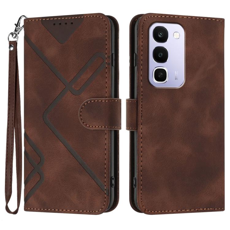Line Pattern Skin Feel Leather Phone Case, For Realme 16T 5G, For Realme C100 4G, For Realme 15x 5G India / Realme C85 5G, For Realme P4 Pro 5G, For Realme P4 5G, For Realme 15T 5G, For Realme C71 India, For Realme 15 5G / Realme 15 Pro 5G