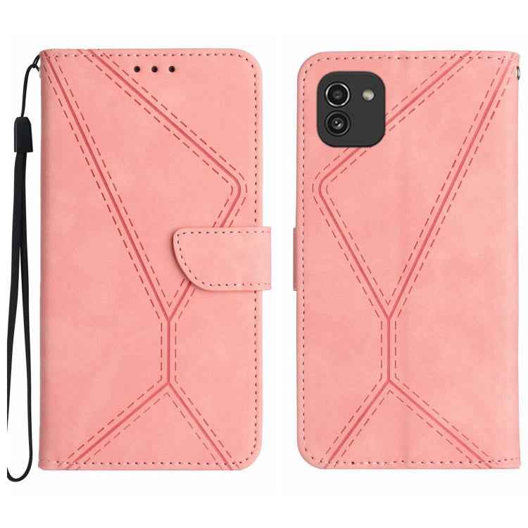 Stitching Embossed Leather Phone Case, For Samsung Galaxy Note20 Ultra, For Samsung Galaxy Note10+, For Samsung Galaxy A03 164mm, For Samsung Galaxy A03 166mm, For Samsung Galaxy A03s 165.8mm, For Samsung Galaxy A03s 166mm                              ...
