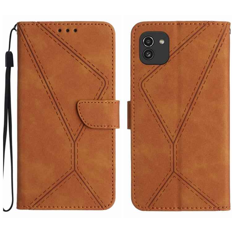 Stitching Embossed Leather Phone Case, For Samsung Galaxy Note20 Ultra, For Samsung Galaxy Note10+, For Samsung Galaxy A03 164mm, For Samsung Galaxy A03 166mm, For Samsung Galaxy A03s 165.8mm, For Samsung Galaxy A03s 166mm                              ...