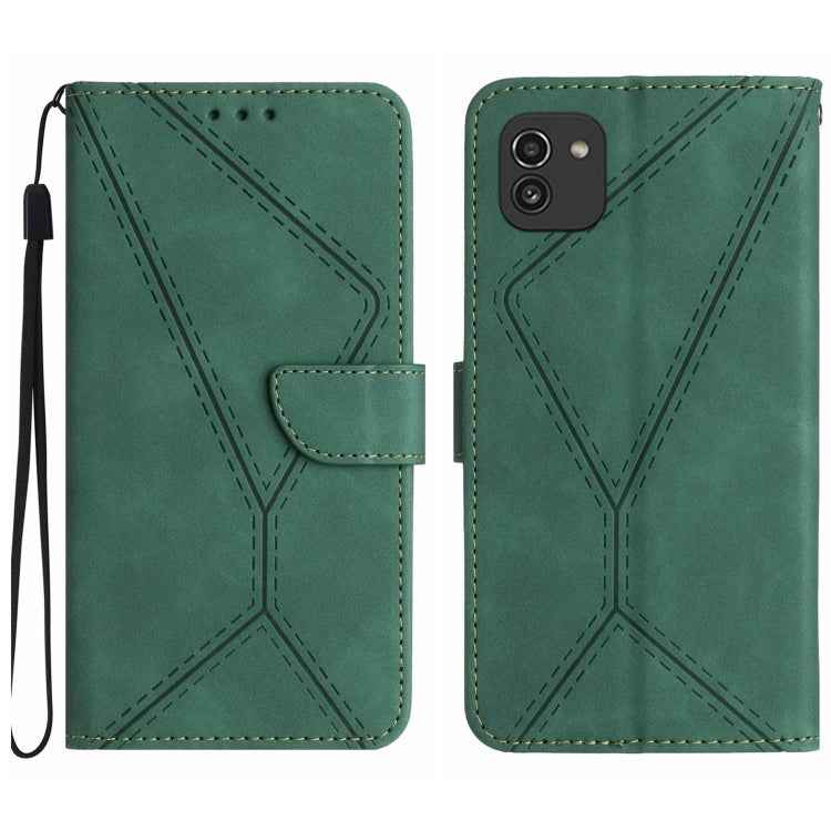 Stitching Embossed Leather Phone Case, For Samsung Galaxy Note20 Ultra, For Samsung Galaxy Note10+, For Samsung Galaxy A03 164mm, For Samsung Galaxy A03 166mm, For Samsung Galaxy A03s 165.8mm, For Samsung Galaxy A03s 166mm                              ...