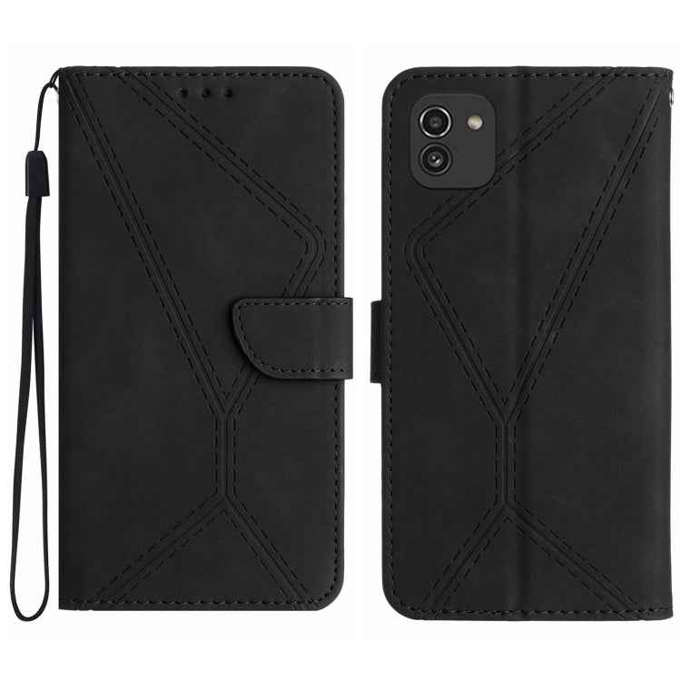 Stitching Embossed Leather Phone Case, For Samsung Galaxy Note20 Ultra, For Samsung Galaxy Note10+, For Samsung Galaxy A03 164mm, For Samsung Galaxy A03 166mm, For Samsung Galaxy A03s 165.8mm, For Samsung Galaxy A03s 166mm                              ...