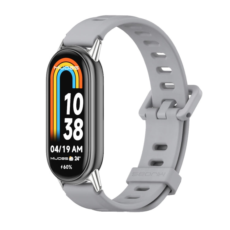 Mijobs Flat Hole Breathable Silicone Watch Band, For Xiaomi Smart Band 10 / 9 / 8