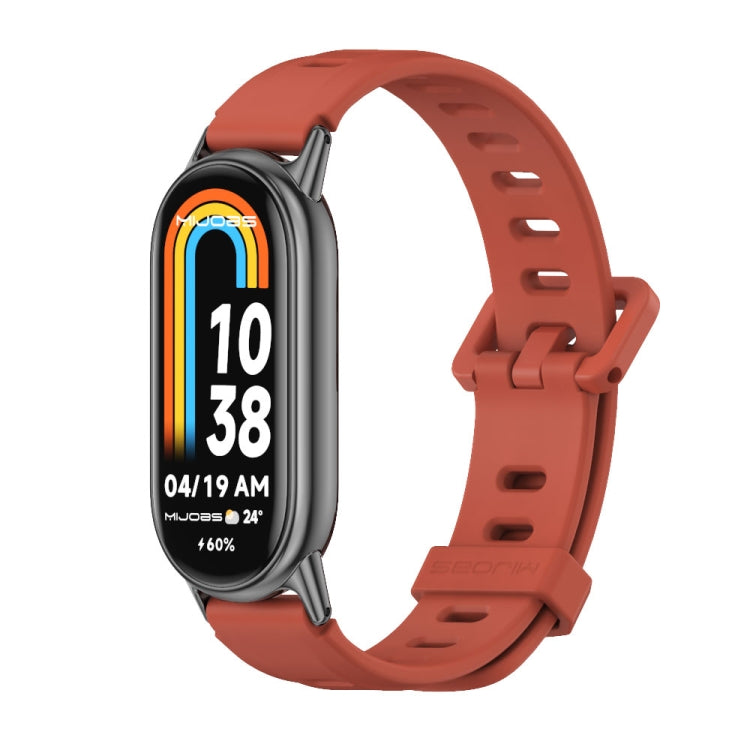 Mijobs Flat Hole Breathable Silicone Watch Band, For Xiaomi Smart Band 10 / 9 / 8