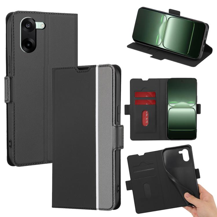 Twill Texture Side Button Leather Phone Case