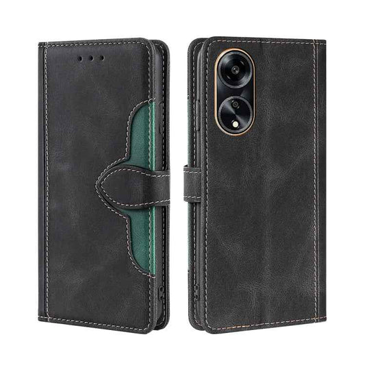 Skin Feel Magnetic Buckle Leather Phone Case, For OPPO A1 5G