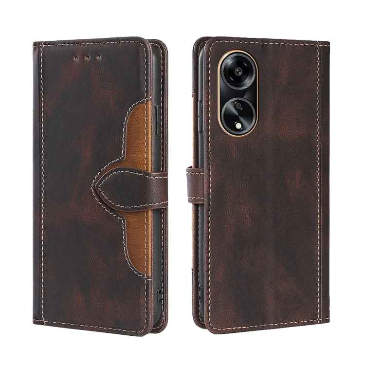 Skin Feel Magnetic Buckle Leather Phone Case, For OPPO A1 5G