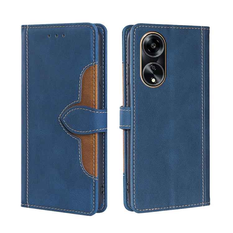 Skin Feel Magnetic Buckle Leather Phone Case, For OPPO A1 5G