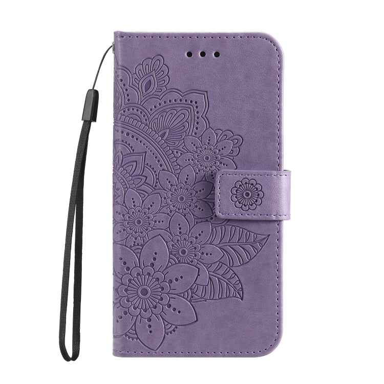 Seven-petal Flowers Embossing Leather Phone Case, For Realme C55