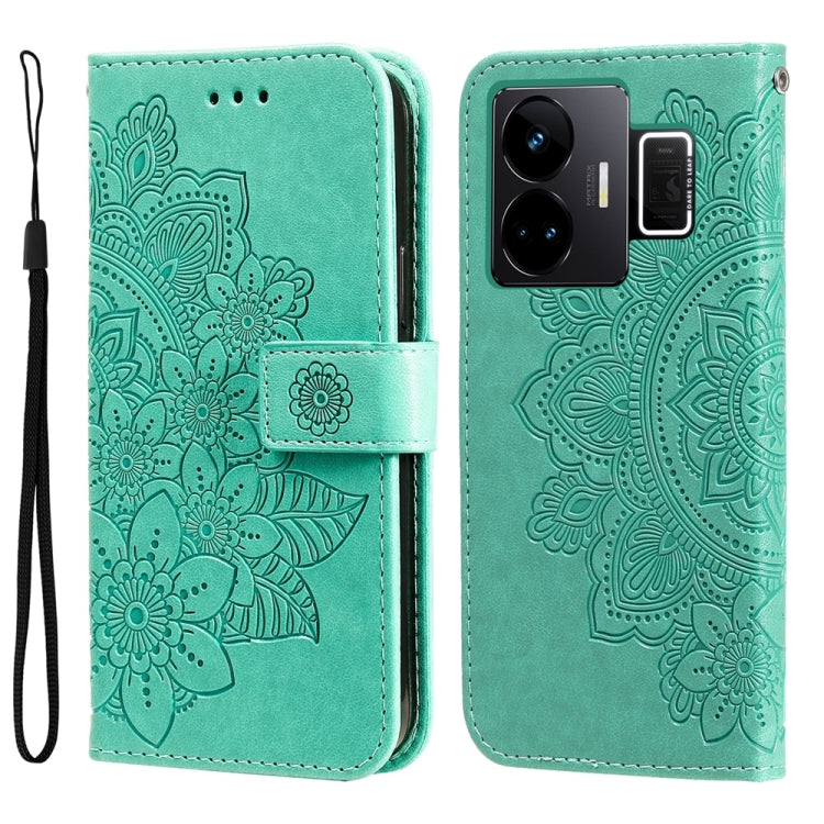Seven-petal Flowers Embossing Leather Phone Case, For Realme C65 4G, For Realme GT Neo 5 5G / GT3, For Realme C55
