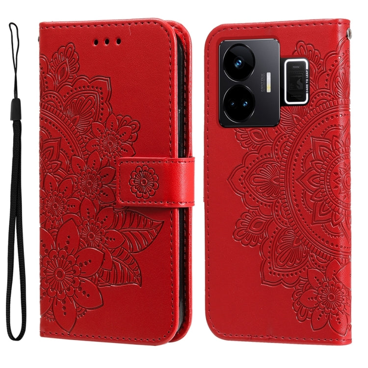 Seven-petal Flowers Embossing Leather Phone Case, For Realme 12 Pro+, For Realme C67 4G Global, For Realme C67 / 11 5G Taiwan Version, For Realme 11 4G Global, For Realme C53 / Narzo N53, For Realme 11, For Realme 11 Pro / 11 Pro+, For Realme C65 4G   ...