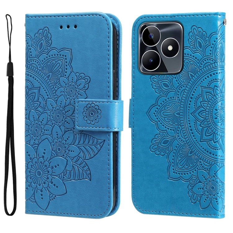 Seven-petal Flowers Embossing Leather Phone Case, For Realme 12 Pro+, For Realme C67 4G Global, For Realme C67 / 11 5G Taiwan Version, For Realme 11 4G Global, For Realme C53 / Narzo N53, For Realme 11, For Realme 11 Pro / 11 Pro+, For Realme C65 4G   ...