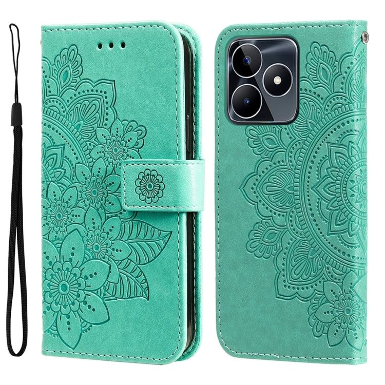Seven-petal Flowers Embossing Leather Phone Case, For Realme 12 Pro+, For Realme C67 4G Global, For Realme C67 / 11 5G Taiwan Version, For Realme 11 4G Global, For Realme C53 / Narzo N53, For Realme 11, For Realme 11 Pro / 11 Pro+, For Realme C65 4G   ...