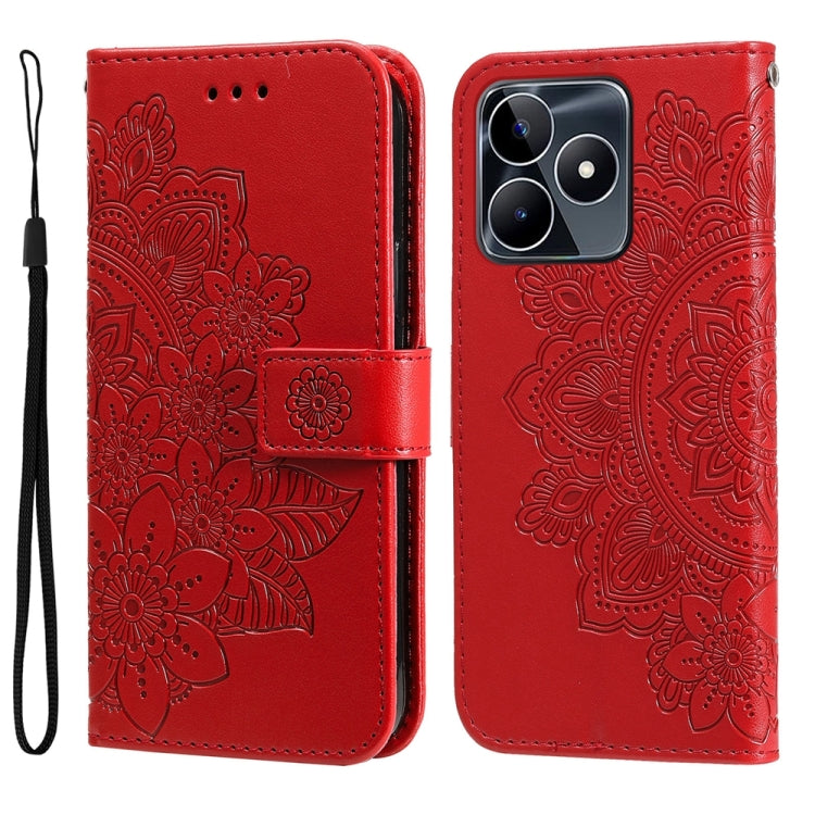 Seven-petal Flowers Embossing Leather Phone Case, For Realme 12 Pro+, For Realme C67 4G Global, For Realme C67 / 11 5G Taiwan Version, For Realme 11 4G Global, For Realme C53 / Narzo N53, For Realme 11, For Realme 11 Pro / 11 Pro+, For Realme C65 4G   ...