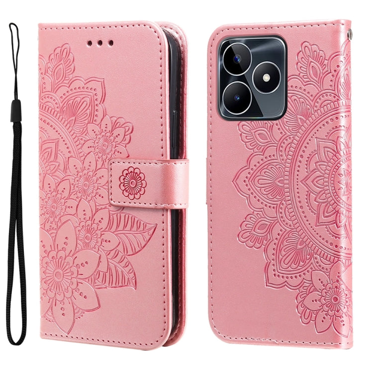 Seven-petal Flowers Embossing Leather Phone Case, For Realme 12 Pro+, For Realme C67 4G Global, For Realme C67 / 11 5G Taiwan Version, For Realme 11 4G Global, For Realme C53 / Narzo N53, For Realme 11, For Realme 11 Pro / 11 Pro+, For Realme C65 4G   ...