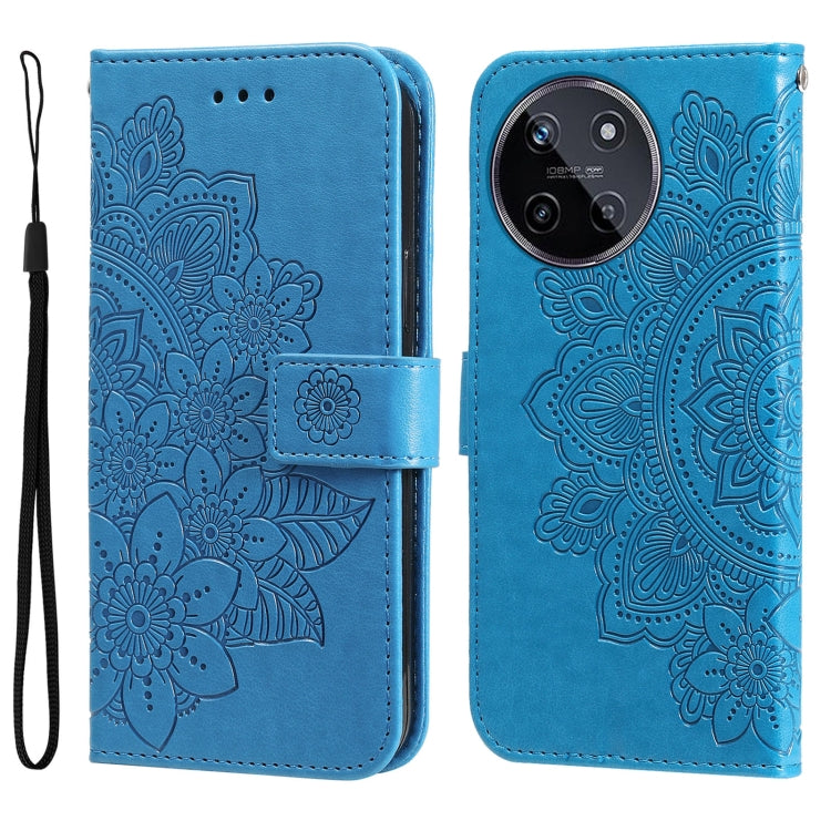 Seven-petal Flowers Embossing Leather Phone Case, For Realme 12 Pro+, For Realme C67 4G Global, For Realme C67 / 11 5G Taiwan Version, For Realme 11 4G Global, For Realme C53 / Narzo N53, For Realme 11, For Realme 11 Pro / 11 Pro+, For Realme C65 4G   ...