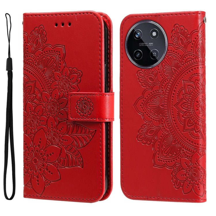 Seven-petal Flowers Embossing Leather Phone Case, For Realme 12 Pro+, For Realme C67 4G Global, For Realme C67 / 11 5G Taiwan Version, For Realme 11 4G Global, For Realme C53 / Narzo N53, For Realme 11, For Realme 11 Pro / 11 Pro+, For Realme C65 4G   ...