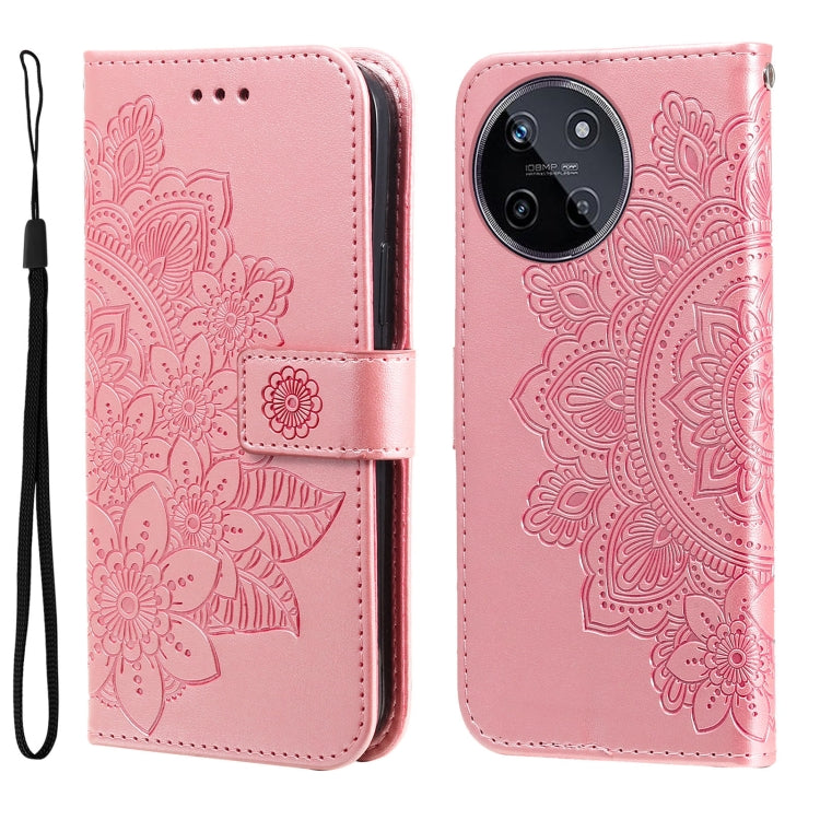 Seven-petal Flowers Embossing Leather Phone Case, For Realme 12 Pro+, For Realme C67 4G Global, For Realme C67 / 11 5G Taiwan Version, For Realme 11 4G Global, For Realme C53 / Narzo N53, For Realme 11, For Realme 11 Pro / 11 Pro+, For Realme C65 4G   ...