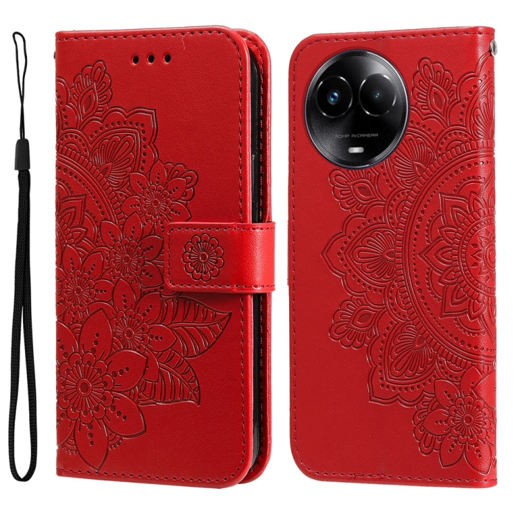 Seven-petal Flowers Embossing Leather Phone Case, For Realme 12 Pro+, For Realme C67 4G Global, For Realme C67 / 11 5G Taiwan Version, For Realme 11 4G Global, For Realme C53 / Narzo N53, For Realme 11, For Realme 11 Pro / 11 Pro+, For Realme C65 4G   ...