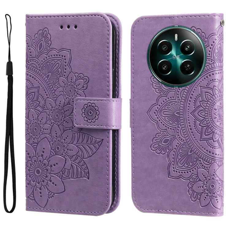 Seven-petal Flowers Embossing Leather Phone Case, For Realme 14 Pro+ Global, For Realme 14 Pro Global, For Realme GT 7 Pro, For Realme 13+, For Realme 13 Pro / 13 Pro+ / P1 Pro Global, For Realme GT 6 / GT Neo6 SE, For Realme C63 / C61  / Note 60      ...