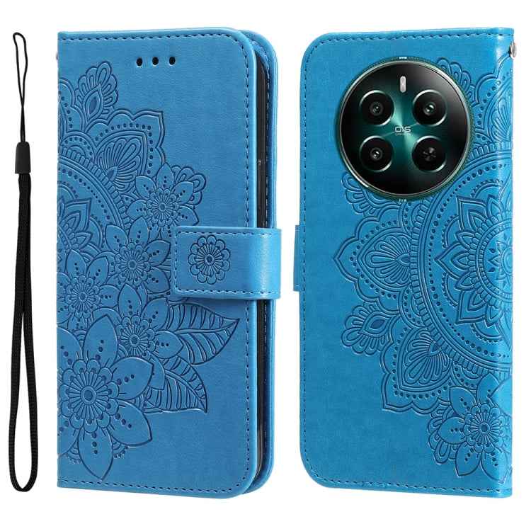 Seven-petal Flowers Embossing Leather Phone Case, For Realme 14 Pro+ Global, For Realme 14 Pro Global, For Realme GT 7 Pro, For Realme 13+, For Realme 13 Pro / 13 Pro+ / P1 Pro Global, For Realme GT 6 / GT Neo6 SE, For Realme C63 / C61  / Note 60      ...