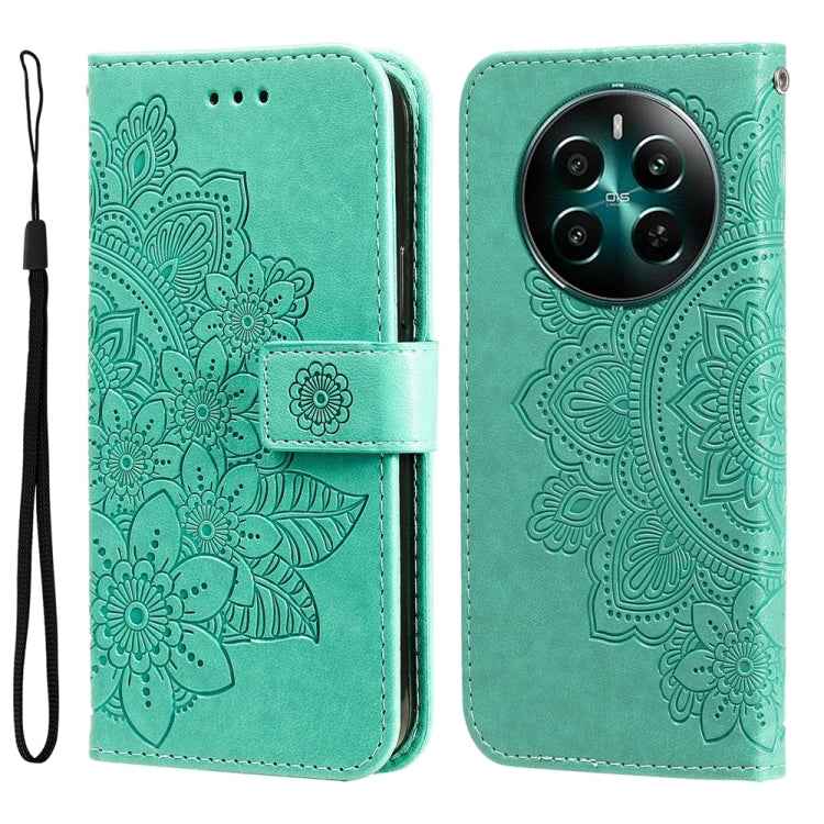 Seven-petal Flowers Embossing Leather Phone Case, For Realme 14 Pro+ Global, For Realme 14 Pro Global, For Realme GT 7 Pro, For Realme 13+, For Realme 13 Pro / 13 Pro+ / P1 Pro Global, For Realme GT 6 / GT Neo6 SE, For Realme C63 / C61  / Note 60      ...