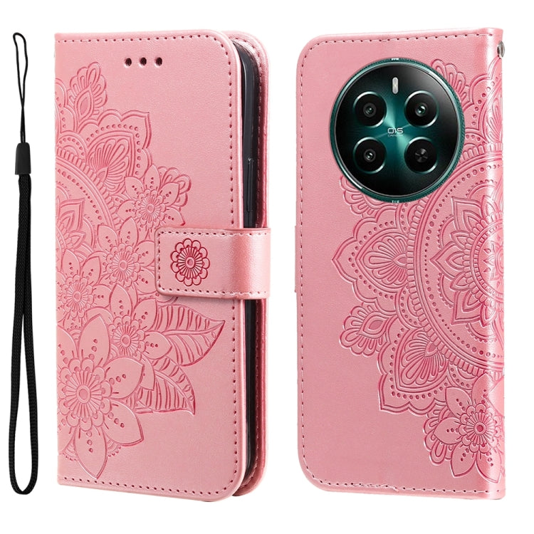 Seven-petal Flowers Embossing Leather Phone Case, For Realme 14 Pro+ Global, For Realme 14 Pro Global, For Realme GT 7 Pro, For Realme 13+, For Realme 13 Pro / 13 Pro+ / P1 Pro Global, For Realme GT 6 / GT Neo6 SE, For Realme C63 / C61  / Note 60      ...
