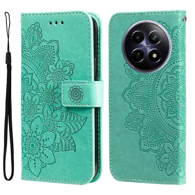 Seven-petal Flowers Embossing Leather Phone Case, For Realme 14 Pro+ Global, For Realme 14 Pro Global, For Realme GT 7 Pro, For Realme 13+, For Realme 13 Pro / 13 Pro+ / P1 Pro Global, For Realme GT 6 / GT Neo6 SE, For Realme C63 / C61  / Note 60      ...