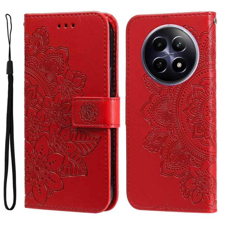 Seven-petal Flowers Embossing Leather Phone Case, For Realme 14 Pro+ Global, For Realme 14 Pro Global, For Realme GT 7 Pro, For Realme 13+, For Realme 13 Pro / 13 Pro+ / P1 Pro Global, For Realme GT 6 / GT Neo6 SE, For Realme C63 / C61  / Note 60      ...