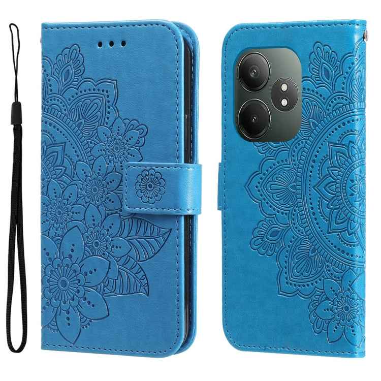 Seven-petal Flowers Embossing Leather Phone Case, For Realme 14 Pro+ Global, For Realme 14 Pro Global, For Realme GT 7 Pro, For Realme 13+, For Realme 13 Pro / 13 Pro+ / P1 Pro Global, For Realme GT 6 / GT Neo6 SE, For Realme C63 / C61  / Note 60      ...