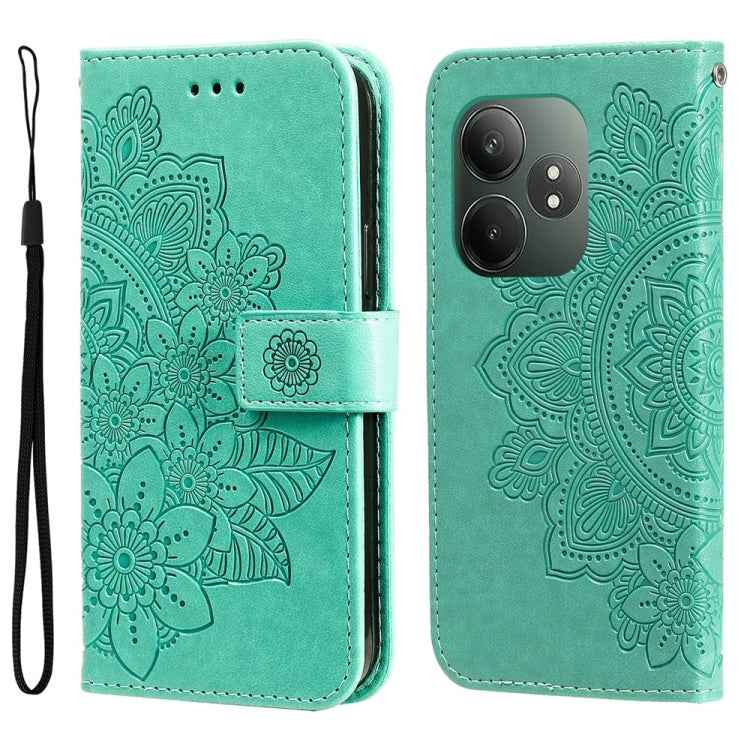 Seven-petal Flowers Embossing Leather Phone Case, For Realme 14 Pro+ Global, For Realme 14 Pro Global, For Realme GT 7 Pro, For Realme 13+, For Realme 13 Pro / 13 Pro+ / P1 Pro Global, For Realme GT 6 / GT Neo6 SE, For Realme C63 / C61  / Note 60      ...