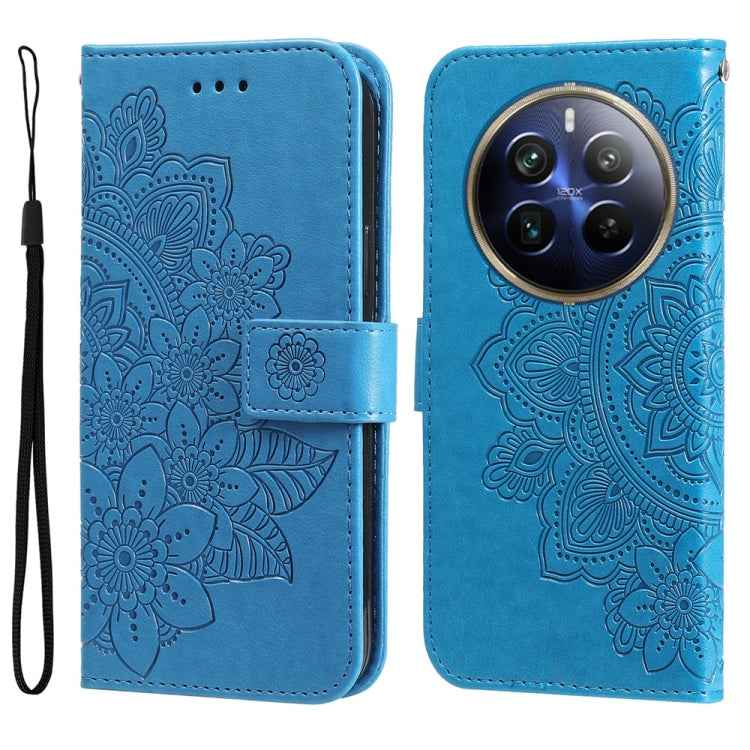 Seven-petal Flowers Embossing Leather Phone Case, For Realme 14 Pro+ Global, For Realme 14 Pro Global, For Realme GT 7 Pro, For Realme 13+, For Realme 13 Pro / 13 Pro+ / P1 Pro Global, For Realme GT 6 / GT Neo6 SE, For Realme C63 / C61  / Note 60      ...