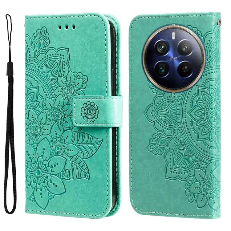 Seven-petal Flowers Embossing Leather Phone Case, For Realme 14 Pro+ Global, For Realme 14 Pro Global, For Realme GT 7 Pro, For Realme 13+, For Realme 13 Pro / 13 Pro+ / P1 Pro Global, For Realme GT 6 / GT Neo6 SE, For Realme C63 / C61  / Note 60      ...
