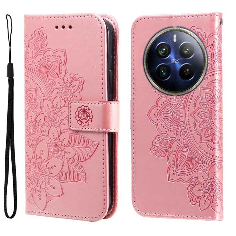 Seven-petal Flowers Embossing Leather Phone Case, For Realme 14 Pro+ Global, For Realme 14 Pro Global, For Realme GT 7 Pro, For Realme 13+, For Realme 13 Pro / 13 Pro+ / P1 Pro Global, For Realme GT 6 / GT Neo6 SE, For Realme C63 / C61  / Note 60      ...
