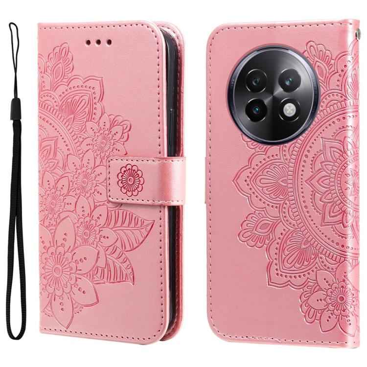 Seven-petal Flowers Embossing Leather Phone Case, For Realme 14 Pro+ Global, For Realme 14 Pro Global, For Realme GT 7 Pro, For Realme 13+, For Realme 13 Pro / 13 Pro+ / P1 Pro Global, For Realme GT 6 / GT Neo6 SE, For Realme C63 / C61  / Note 60      ...