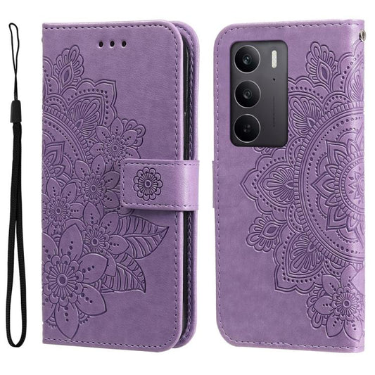 Seven-petal Flowers Embossing Leather Phone Case, For Realme C71 4G / C75 4G / 5G / 14x, For Realme 14 Global, For Realme 14 Pro+ Global, For Realme 14 Pro Global, For Realme GT 7 Pro, For Realme 13+, For Realme 13 Pro / 13 Pro+ / P1 Pro Global        ...