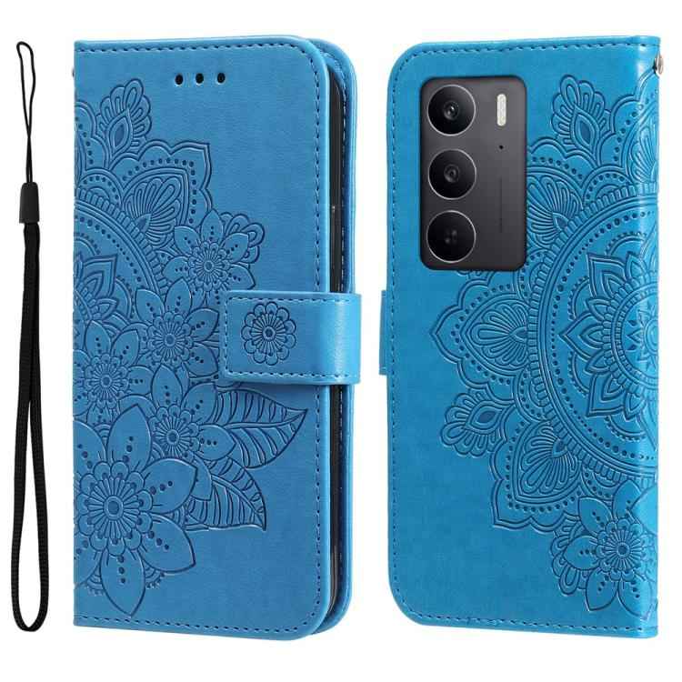 Seven-petal Flowers Embossing Leather Phone Case, For Realme 16 Pro+ 5G, For Realme 16 Pro 5G, For Realme 15x 5G India / Realme C85 5G, For Realme C85 Pro 4G, For Realme 15T 5G, For Realme Narzo 80 Lite 4G / C71 India, For Realme 15 5G / Realme 15 Pro ...
