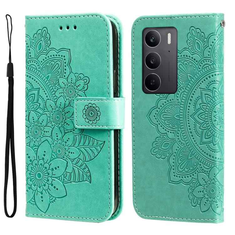 Seven-petal Flowers Embossing Leather Phone Case, For Realme 16 Pro+ 5G, For Realme 16 Pro 5G, For Realme 15x 5G India / Realme C85 5G, For Realme C85 Pro 4G, For Realme 15T 5G, For Realme Narzo 80 Lite 4G / C71 India, For Realme 15 5G / Realme 15 Pro ...