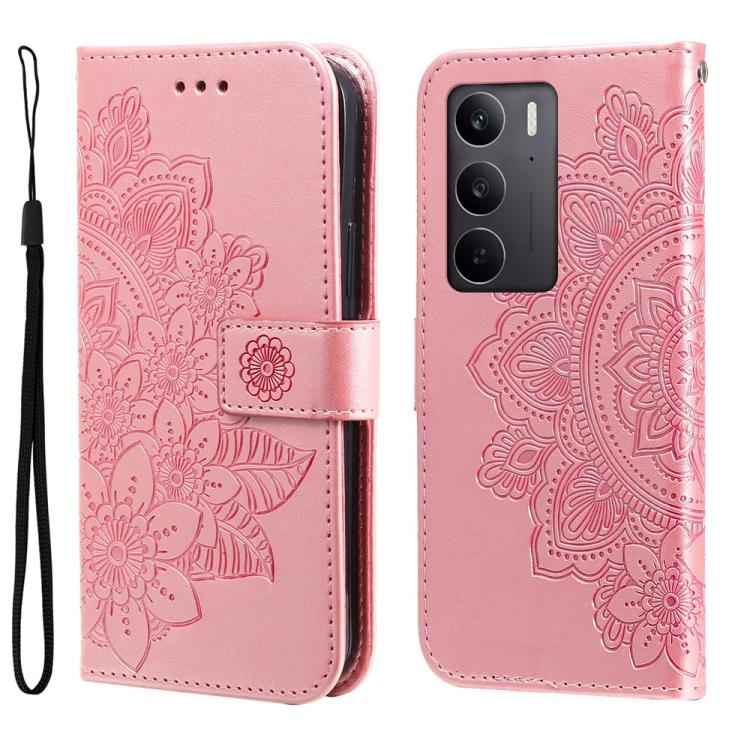 Seven-petal Flowers Embossing Leather Phone Case, For Realme 16 Pro+ 5G, For Realme 16 Pro 5G, For Realme 15x 5G India / Realme C85 5G, For Realme C85 Pro 4G, For Realme 15T 5G, For Realme Narzo 80 Lite 4G / C71 India, For Realme 15 5G / Realme 15 Pro ...