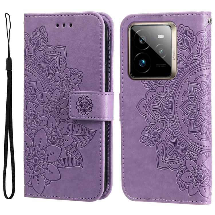 Seven-petal Flowers Embossing Leather Phone Case, For Realme 14 Pro+ Global, For Realme 14 Pro Global, For Realme GT 7 Pro, For Realme 13+, For Realme 13 Pro / 13 Pro+ / P1 Pro Global, For Realme GT 6 / GT Neo6 SE, For Realme C63 / C61  / Note 60      ...