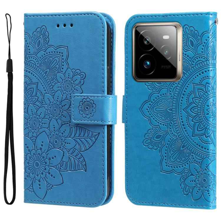 Seven-petal Flowers Embossing Leather Phone Case, For Realme 14 Pro+ Global, For Realme 14 Pro Global, For Realme GT 7 Pro, For Realme 13+, For Realme 13 Pro / 13 Pro+ / P1 Pro Global, For Realme GT 6 / GT Neo6 SE, For Realme C63 / C61  / Note 60      ...